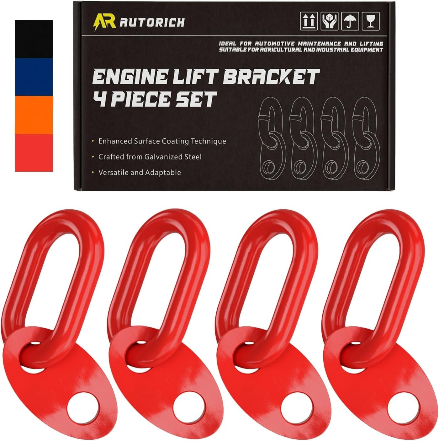 7100 Engine Lifting Bracket Set - 4PK Heavy-Duty 5,500 Lbs Capacity - Red