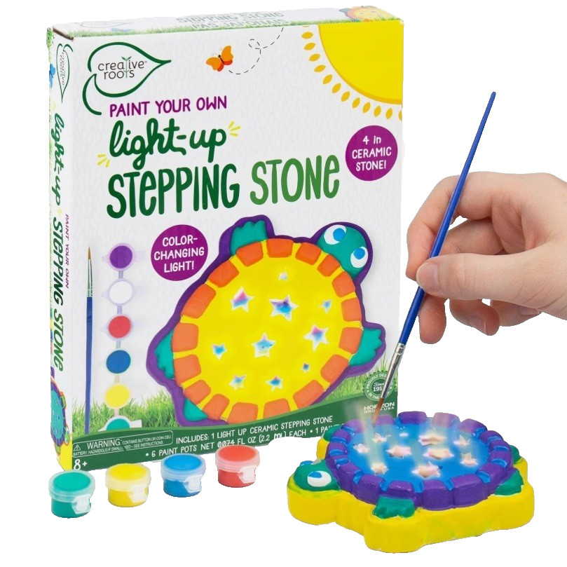 Paint Your Own Light-Up Turtle Stepping Stone 3.9 x 4.5-inch Ceramic Turtle