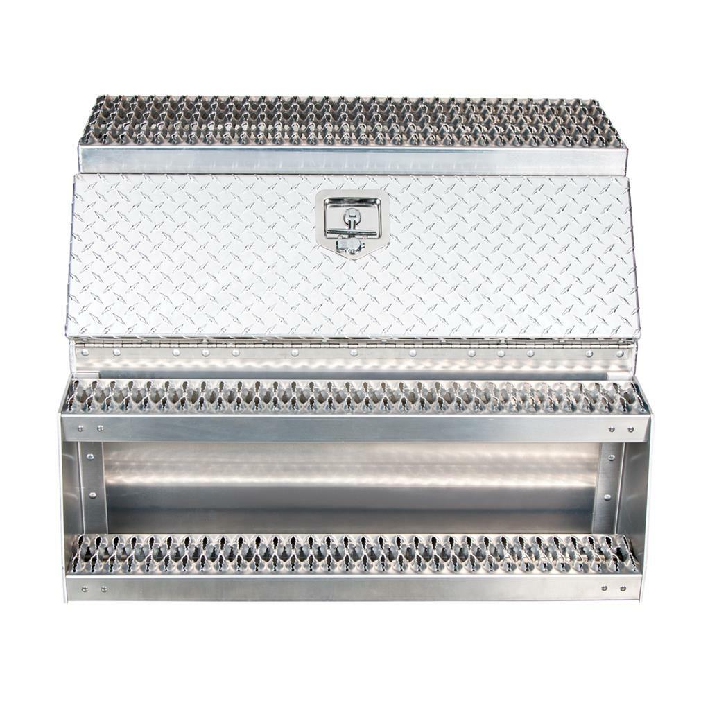 36" Aluminum Step Saddle Box with Lock and Keys