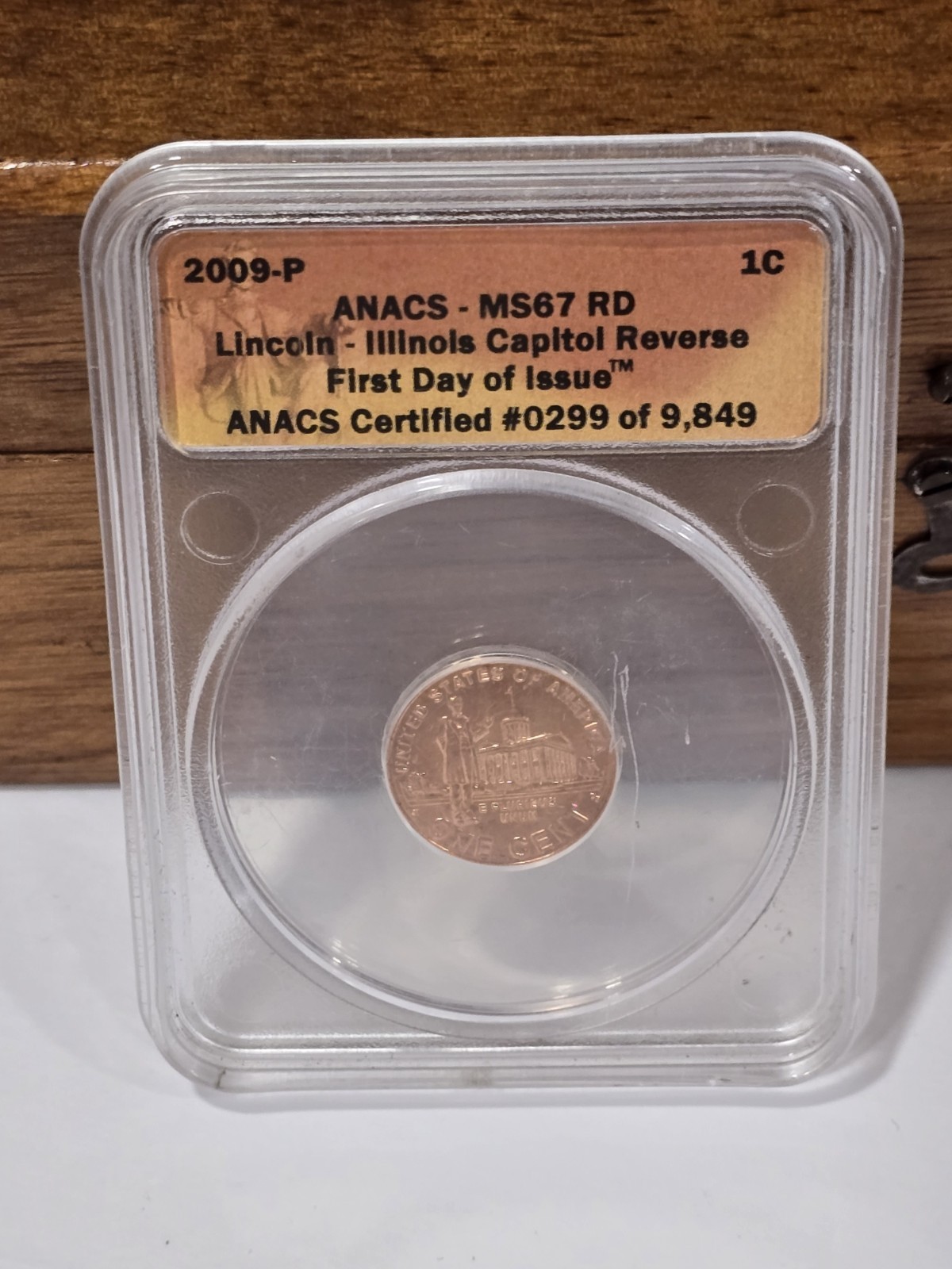 2009 p penny lincoln capital reverse first day issue anacs certified