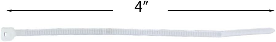 Construct Pro 4" Self-Locking Nylon Cable Ties Clear 100 Pack UV Rated