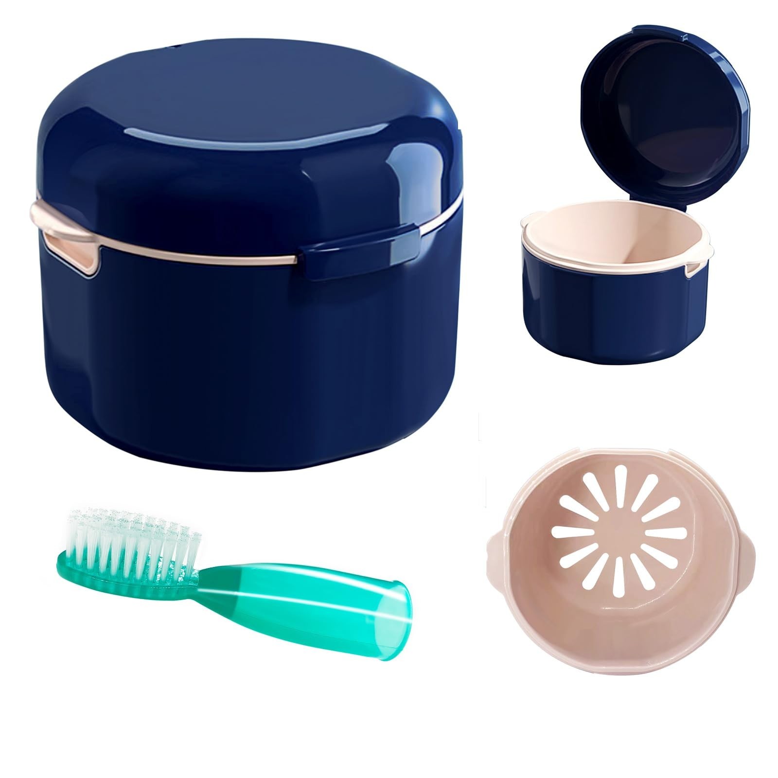 Denture Cup, Denture Bath, Denture Cups for Soaking Dentures, Denture Case wi...
