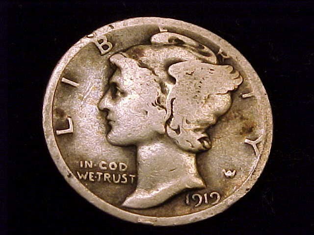 1919-P  Mercury Dime, Good Grade