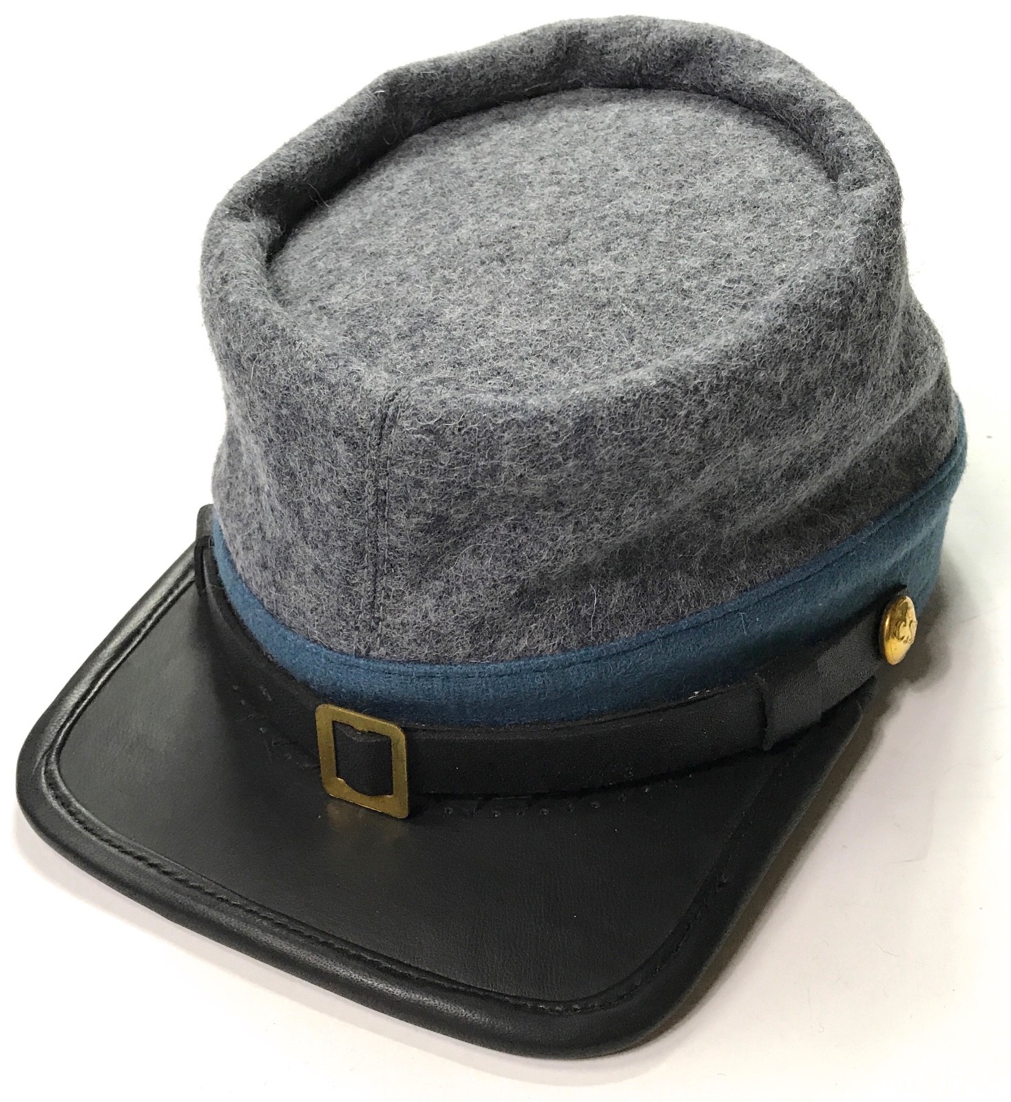 CIVIL WAR CSA CONFEDERATE INFANTRY GREY WOOL KEPI FORAGE CAP HAT-MEDIUM
