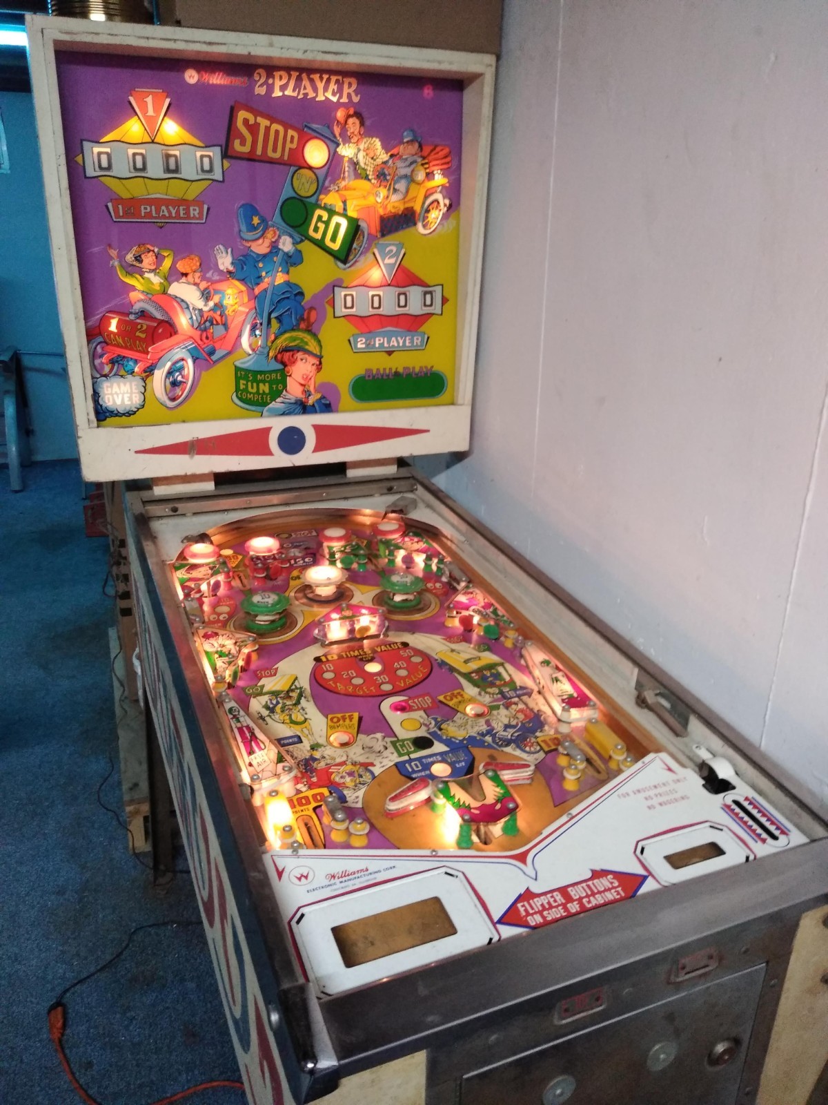1960 Williams Stop N Go Original Pinball Machine Arcade Game Collectible Vintage