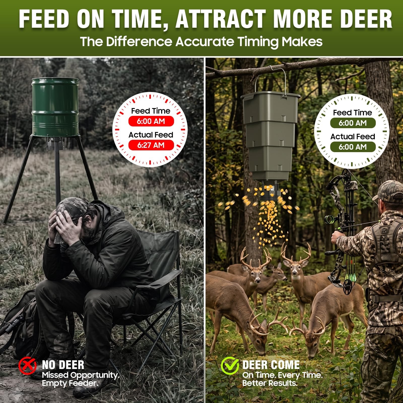 5 Gallon Automatic Deer Feeder with Digital Timer | 4 Feed Times, Easy Install