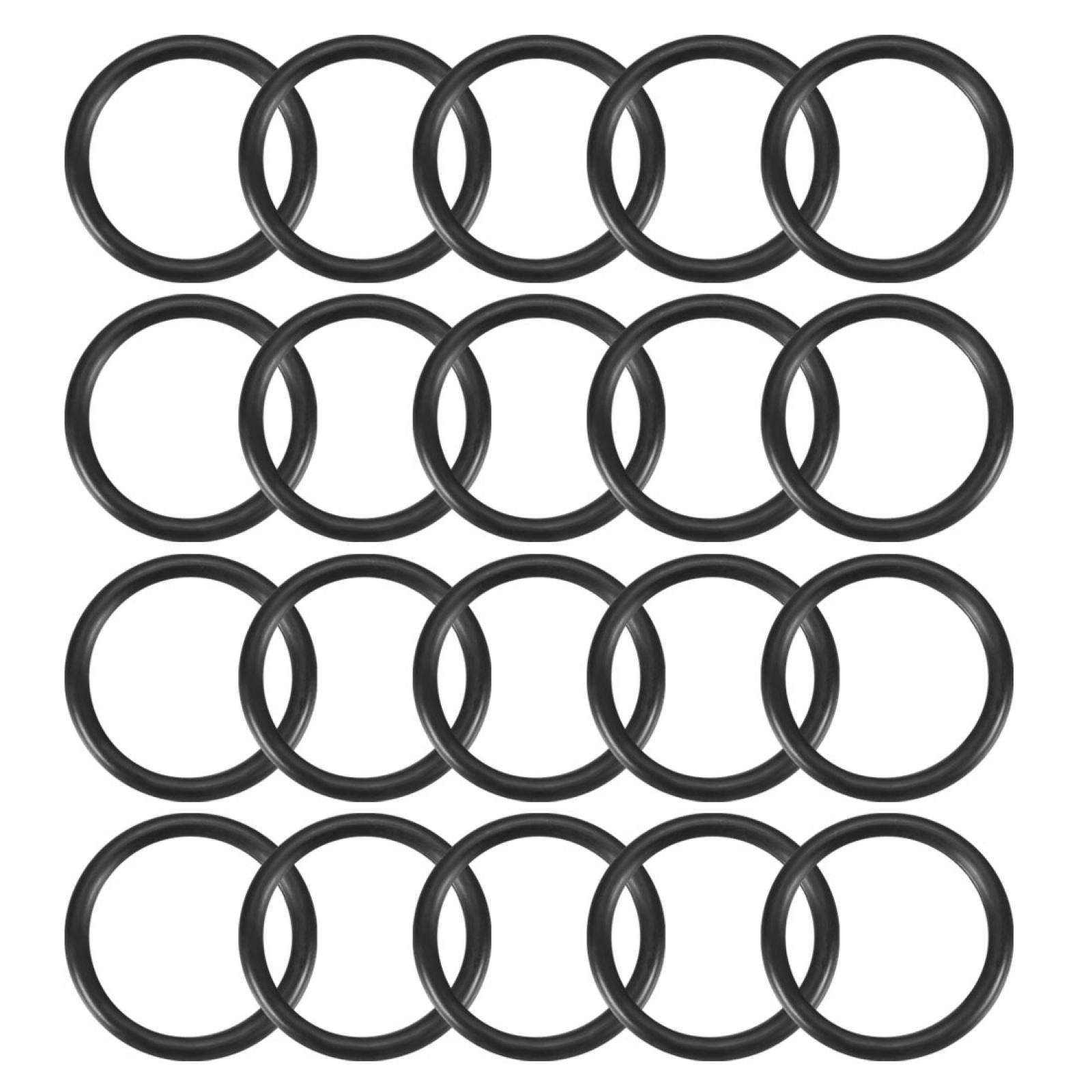 20Pcs Black 19 x 2mm Industrial Flexible Rubber O Ring Oil Sealing Grommets