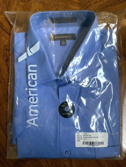 Mens Short Sleeve AA uniform light Blue Dress shirt. 16 Regular NEW