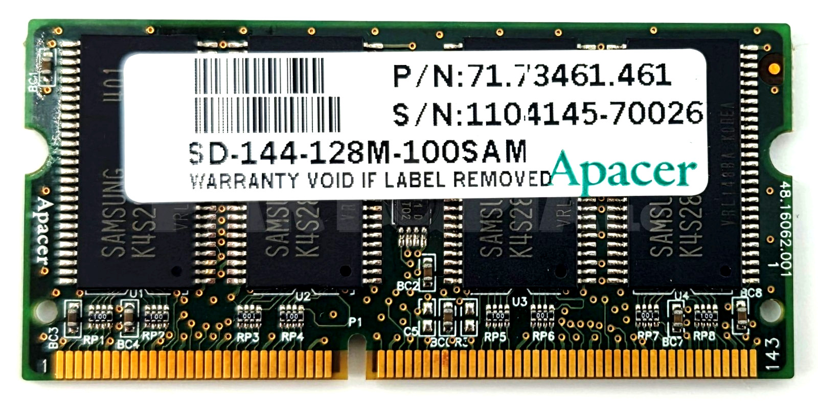 Apacer SD-144-128M-100SAM Memory Module, 71.73461.461