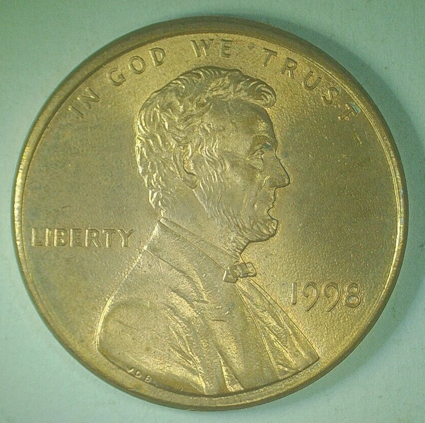 1998 Lincoln Memorial Penny Error Misaligned Die Obverse MAD *FREE SHIPPING*