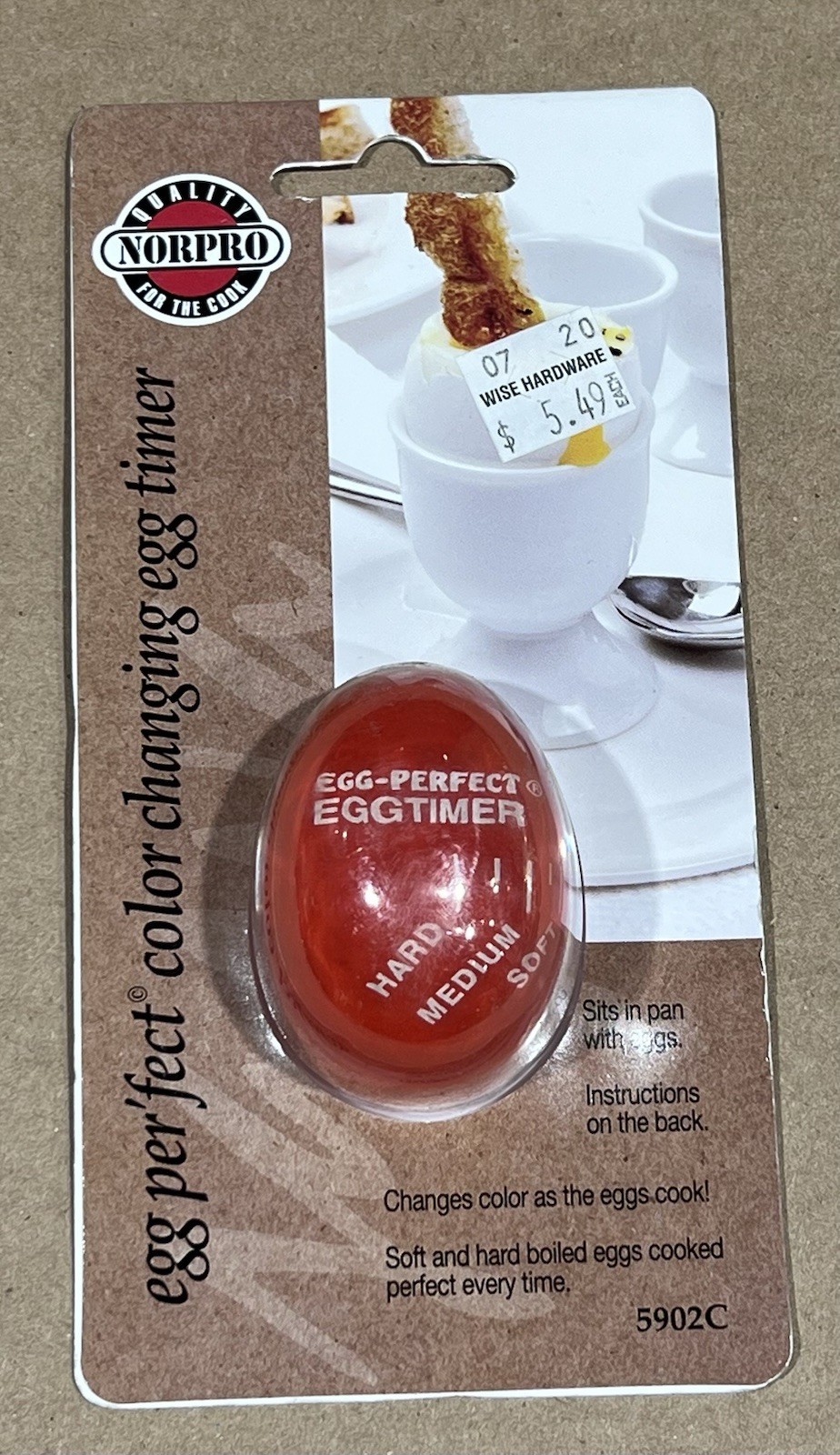 Norpro 5902C Egg Perfect Egg Timer Color Changing Perfect Eggs Every Time New