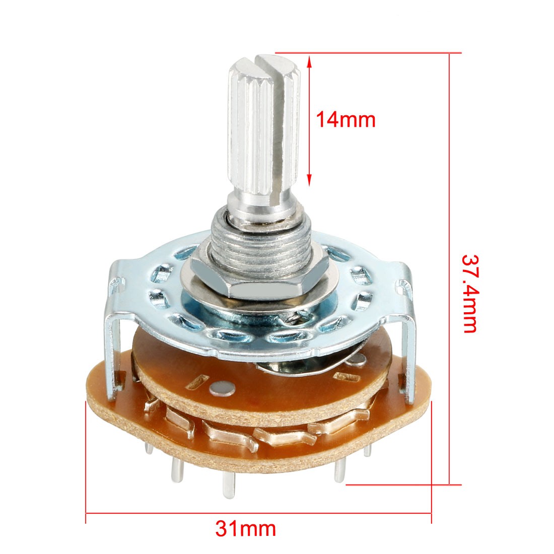 2Pack 16Pin 4P3T 4 Pole 3 Position Single Deck Band Selector Rotary Switch