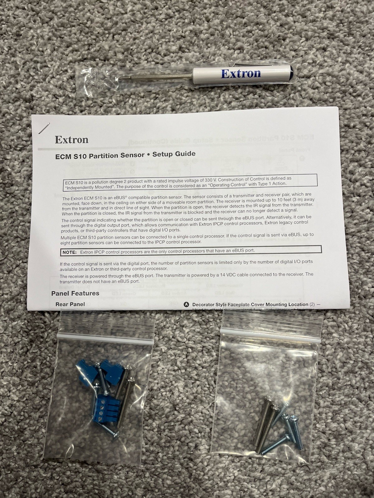 Extron 60-1705-03 ECM S10 Partition Sensor Set For EBUS Or Digital I/O New Boxed