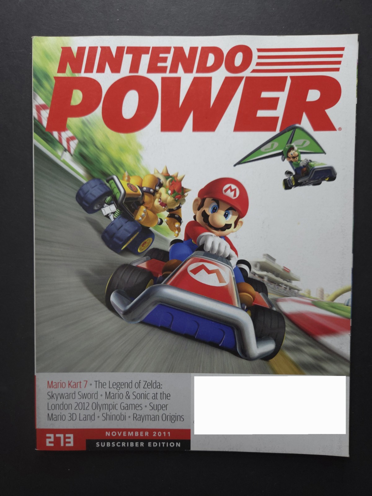 Nintendo Power Magazine Vol. #273, November 2011. Mario Kart 7