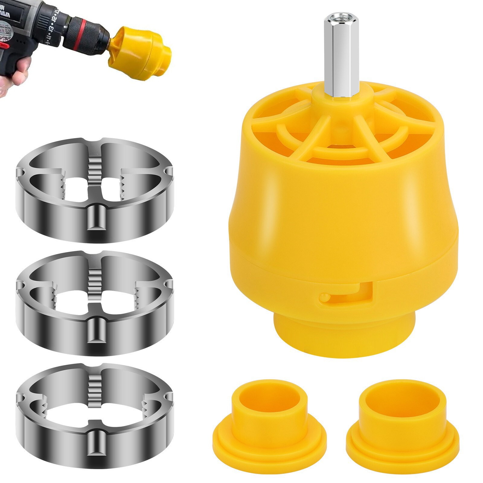 Durable PVC Thread Maker Tool Pipe Threader Plumbing Tool with 3 Dies Electric