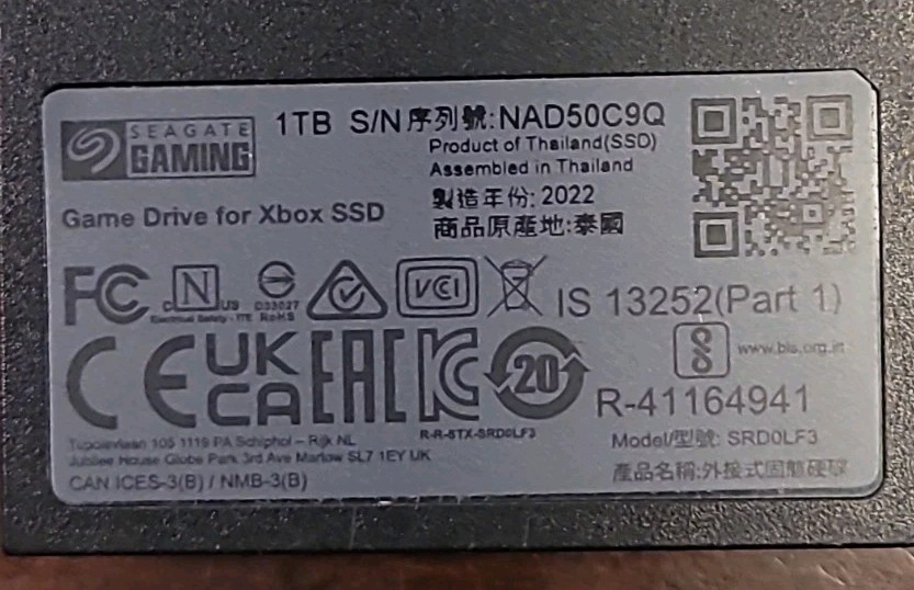 Seagate Game Drive for Xbox external hard drive 1tb Untested No Cord