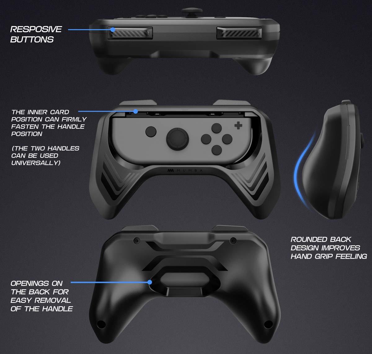 Mumba 2 Pack for Nintendo Switch Joy-Con Controllers Handle Grip Kit Holder ABS