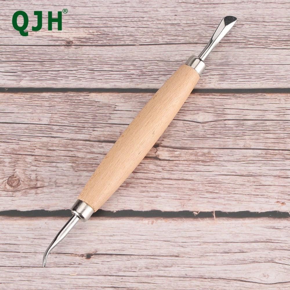 QJH Leather Carving DIY Rounded Spoon & Dull Blade Dual Ended Modeling Tool Set