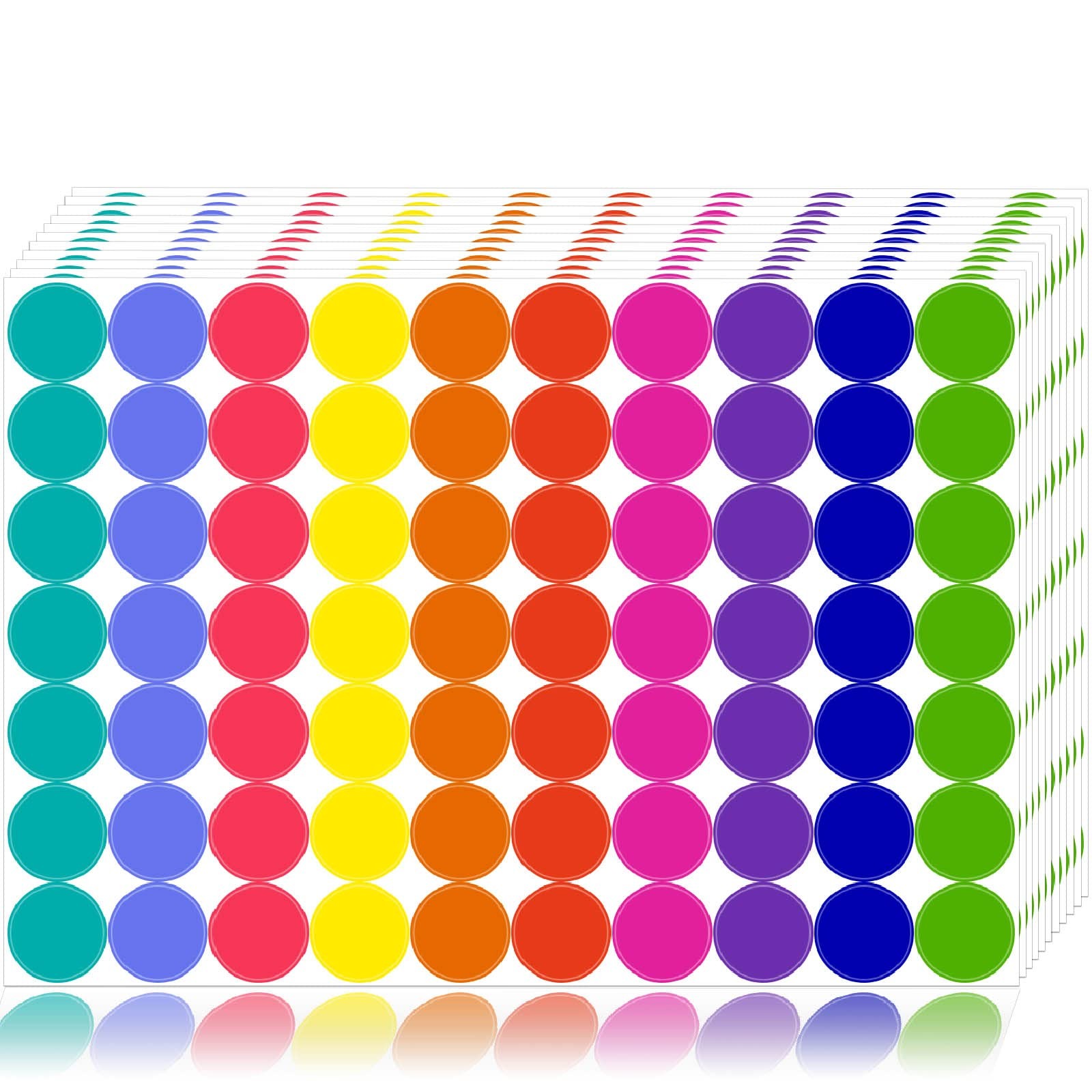 1400 PCS Colored Dot Stickers Round Color Coding Labels Classroom Must Haves, Ci