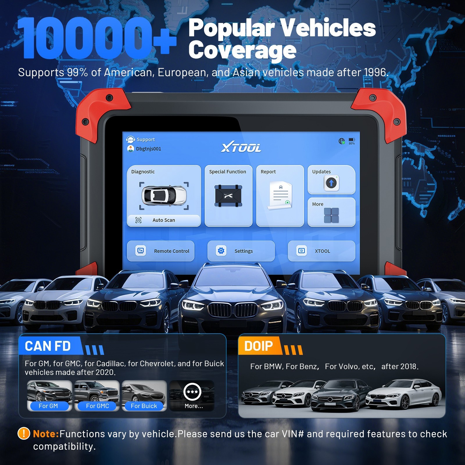 USED XTOOL D7X Scanner Diagnostic Tool Bidirectional Scan 36+Resets Ai-Assisted