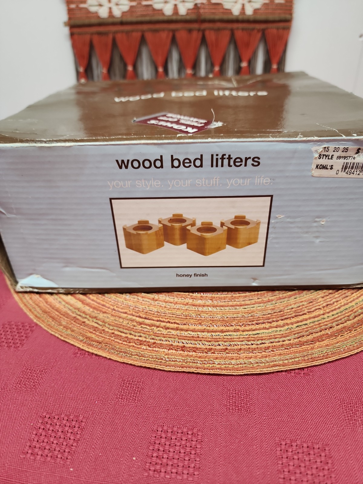 Solid Wood Bed Lifters Honey Oak Finish Lifts Bed 4 Inches New In Box Chunky