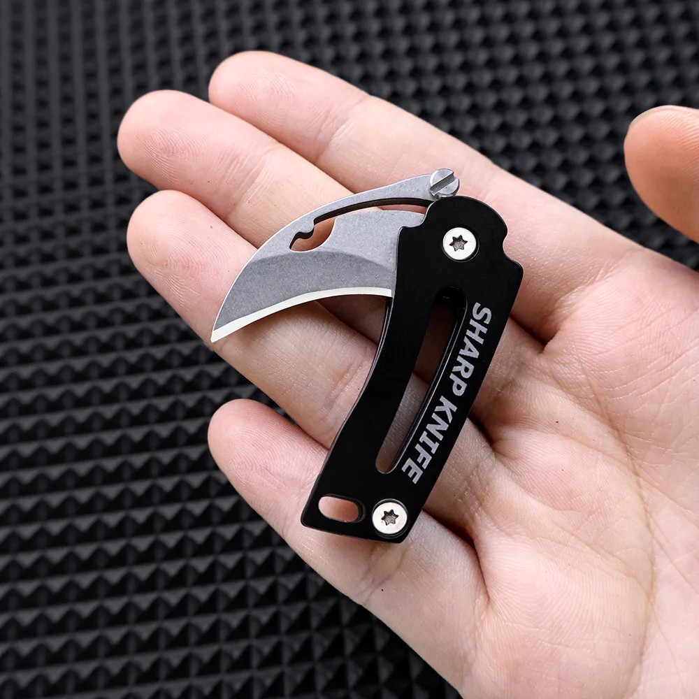 Mini Keychain Claw Folding Blade Knife Survival Rescue Knife Personal EDC Knife