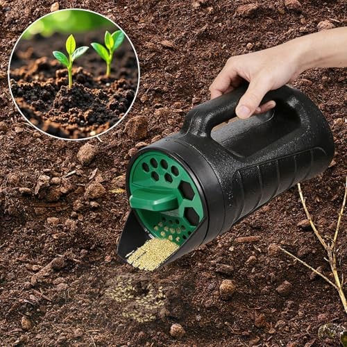Adjustable Handheld Seed Shaker – Hand Spreader - 90oz Capacity Multi Green