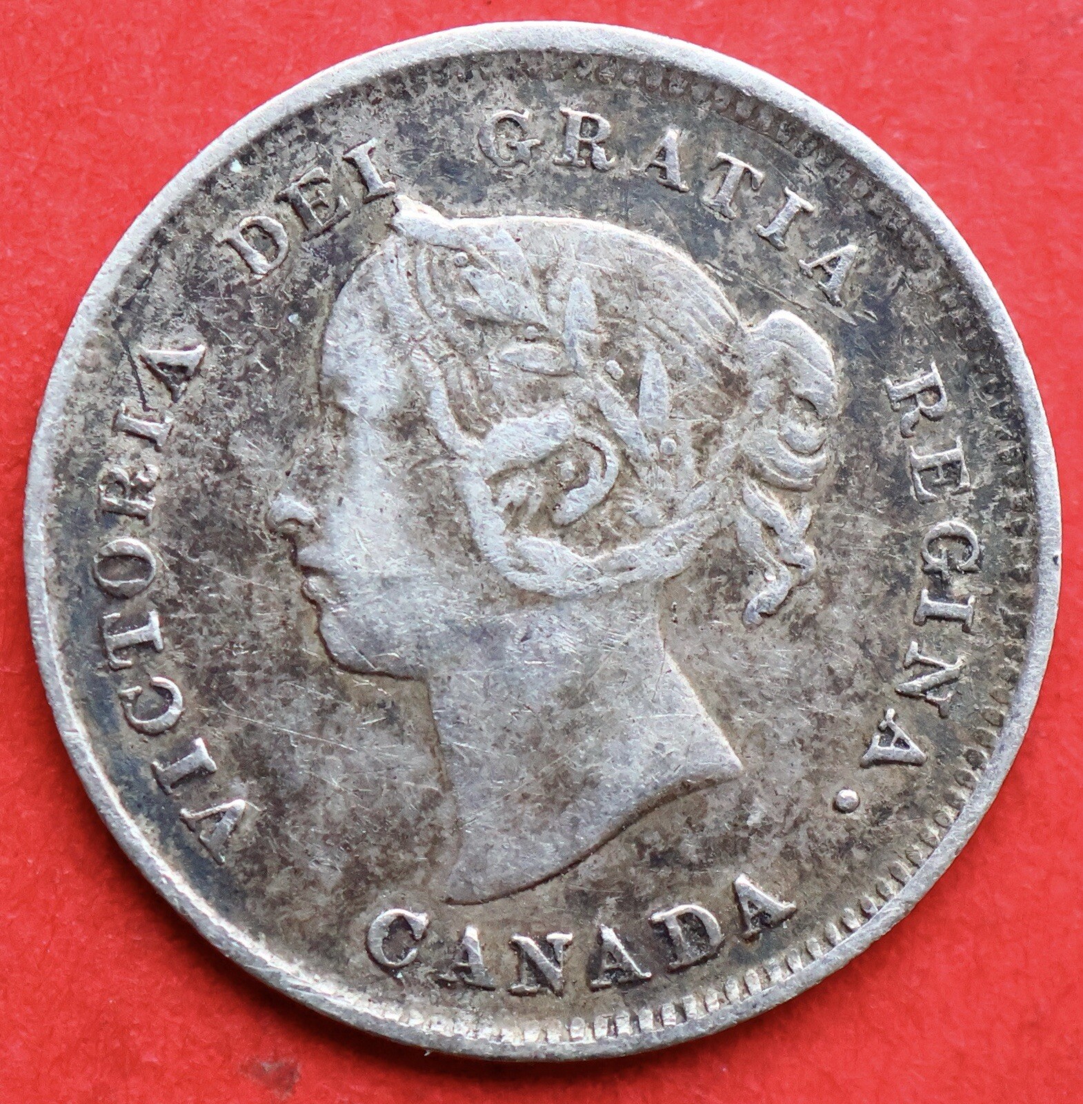 1885 Canada 5 Cents Large 5 - VF/EF - Lot#12092