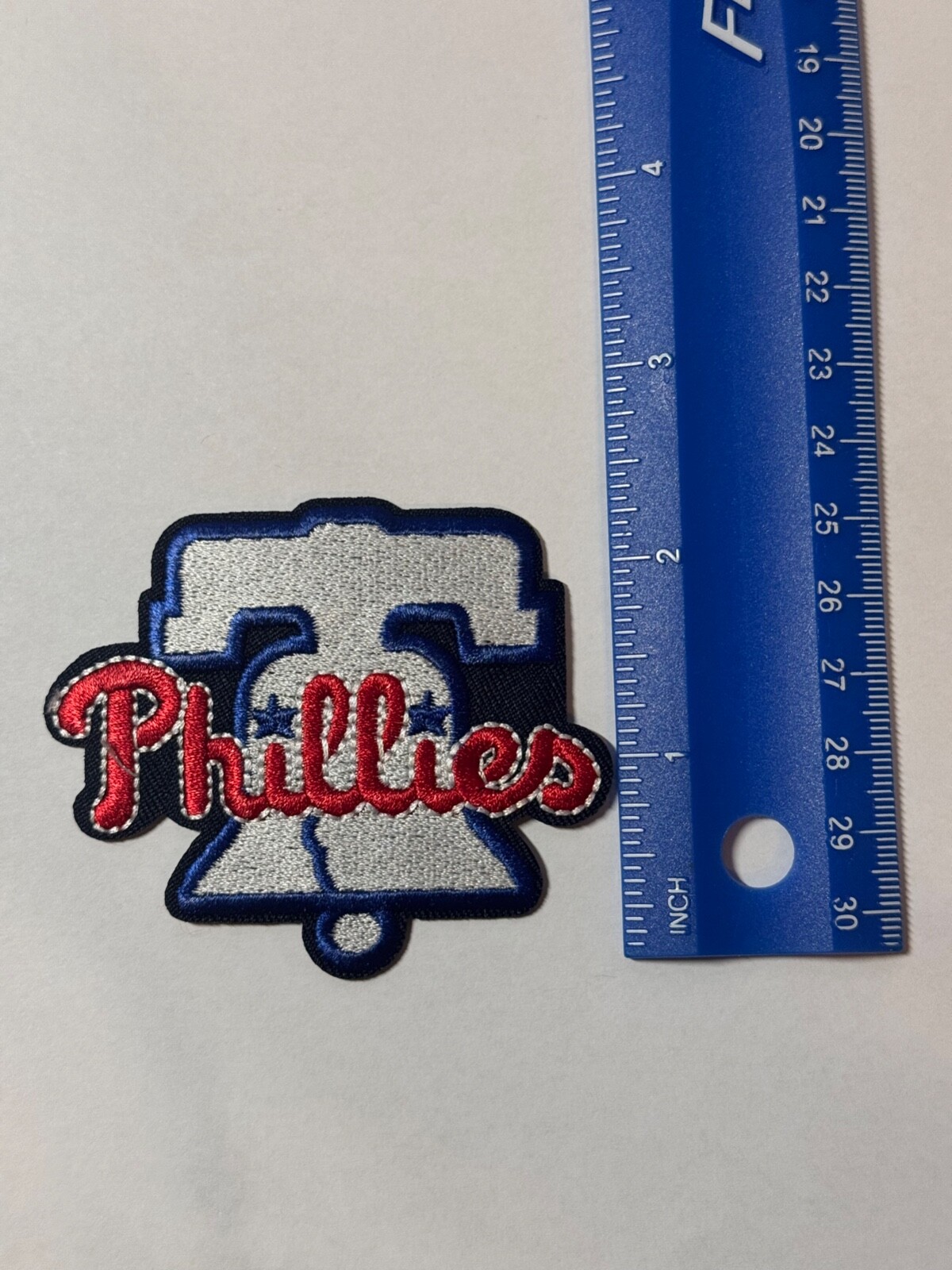 Philly Bell white iron on  Embroidered patch