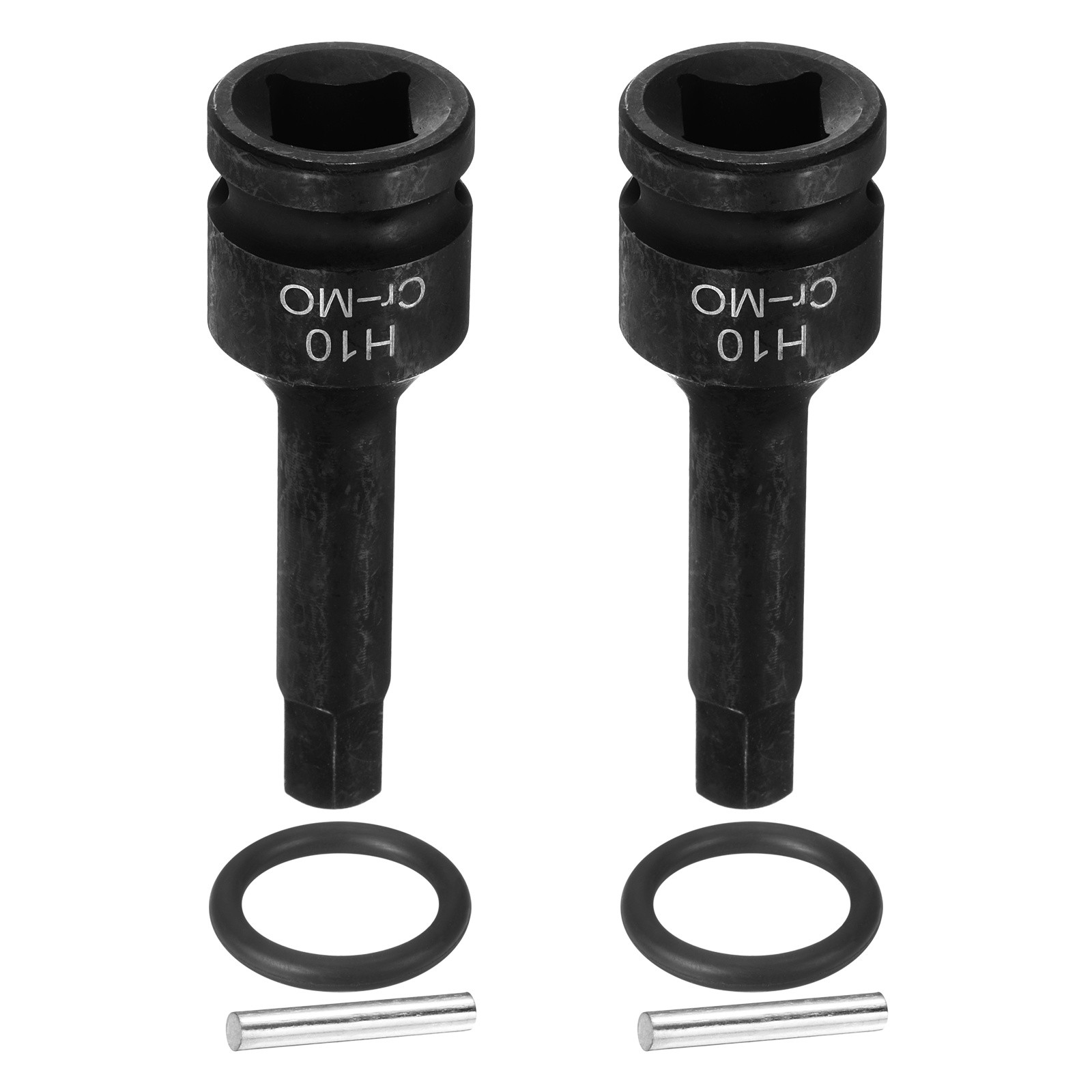 2pcs 1/2" Drive Impact Hex Bit Socket 10mm Metric CR-MO Steel Hexagonal Socket