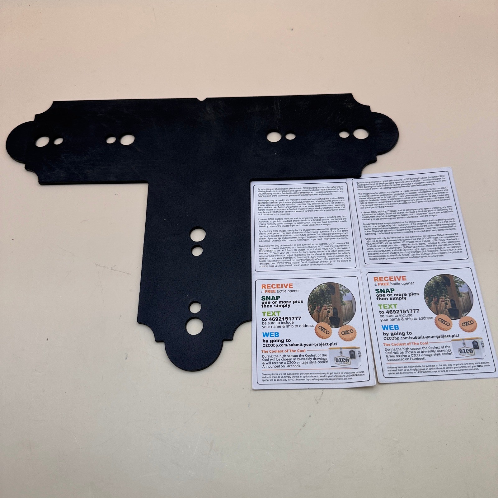 Ozco 56666 Laredo Sunset T-Tie Plate Connector 4" Black – Plate Only
