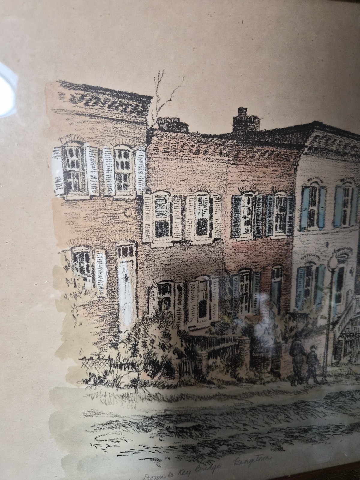 Caroline van Hook Bean Original Hand Colored Lithograph Signed