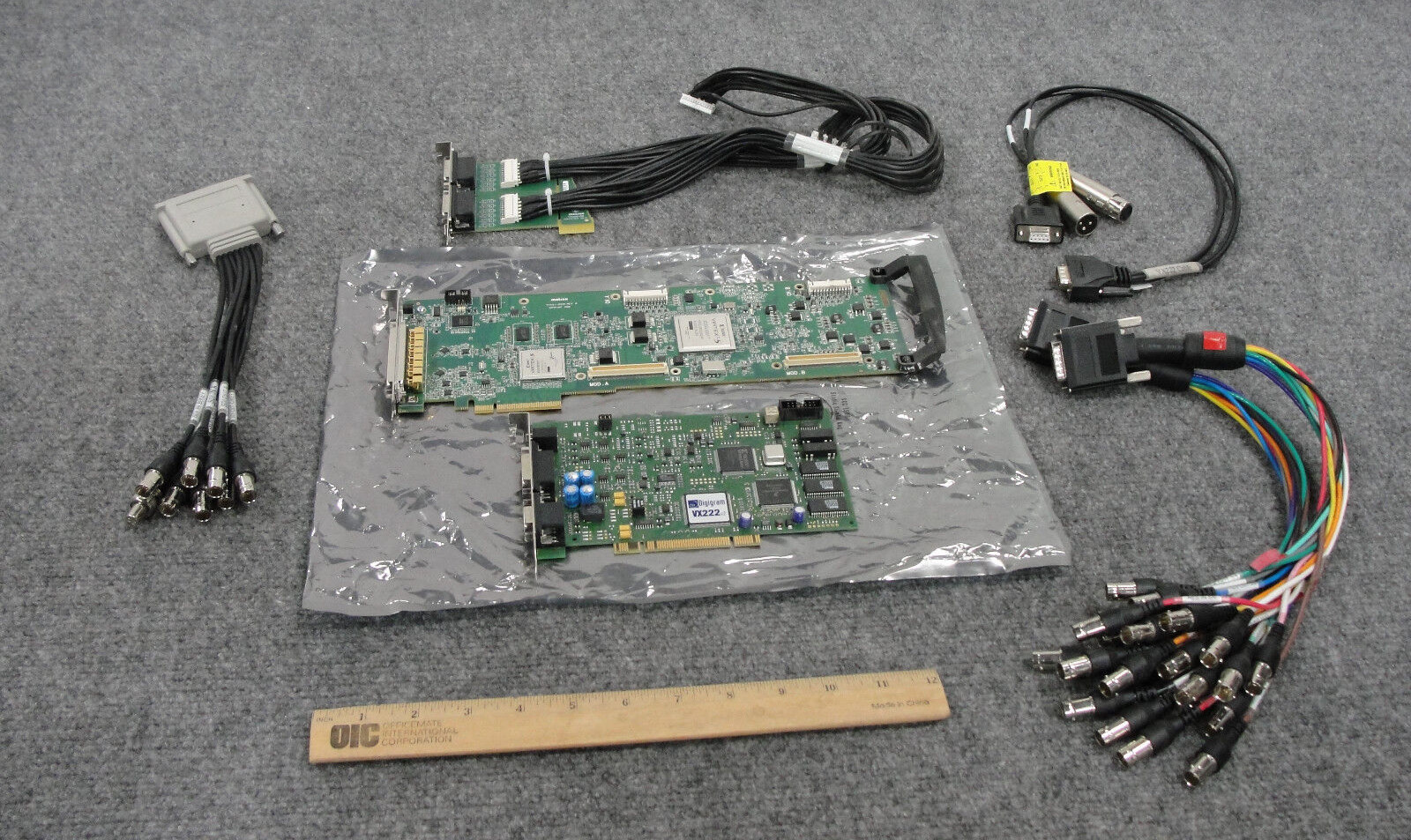 Matrox XMIO2/24/8500 Developer Card w/ Breakout Cables & VX222 V2 Sound Card