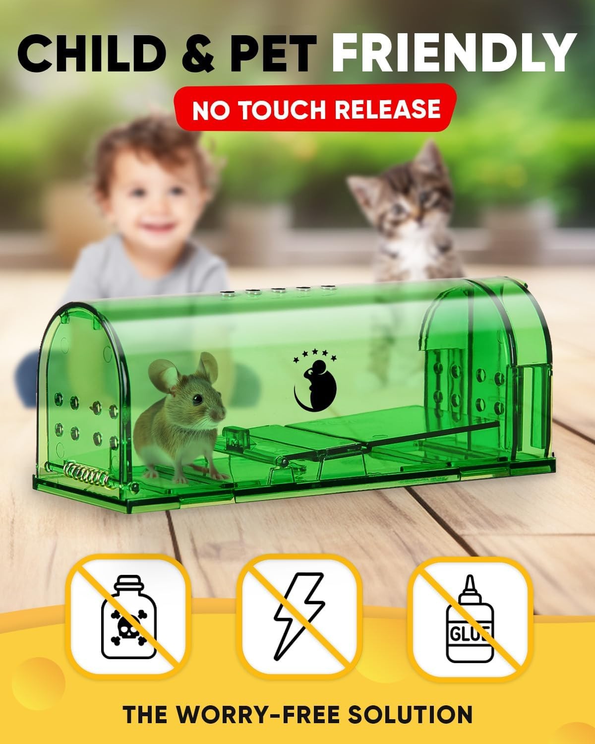 Motel Mouse Humane No Kill Mouse Traps Live Catch & Release - 4 Pack | Kid & ...