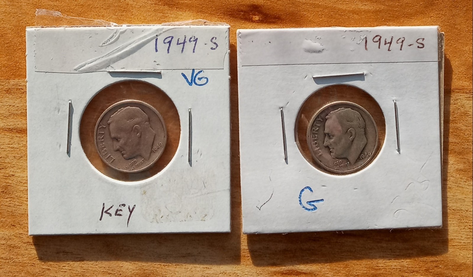 1949 S Two Key Date Silver Roosevelt Dimes  90% Silver