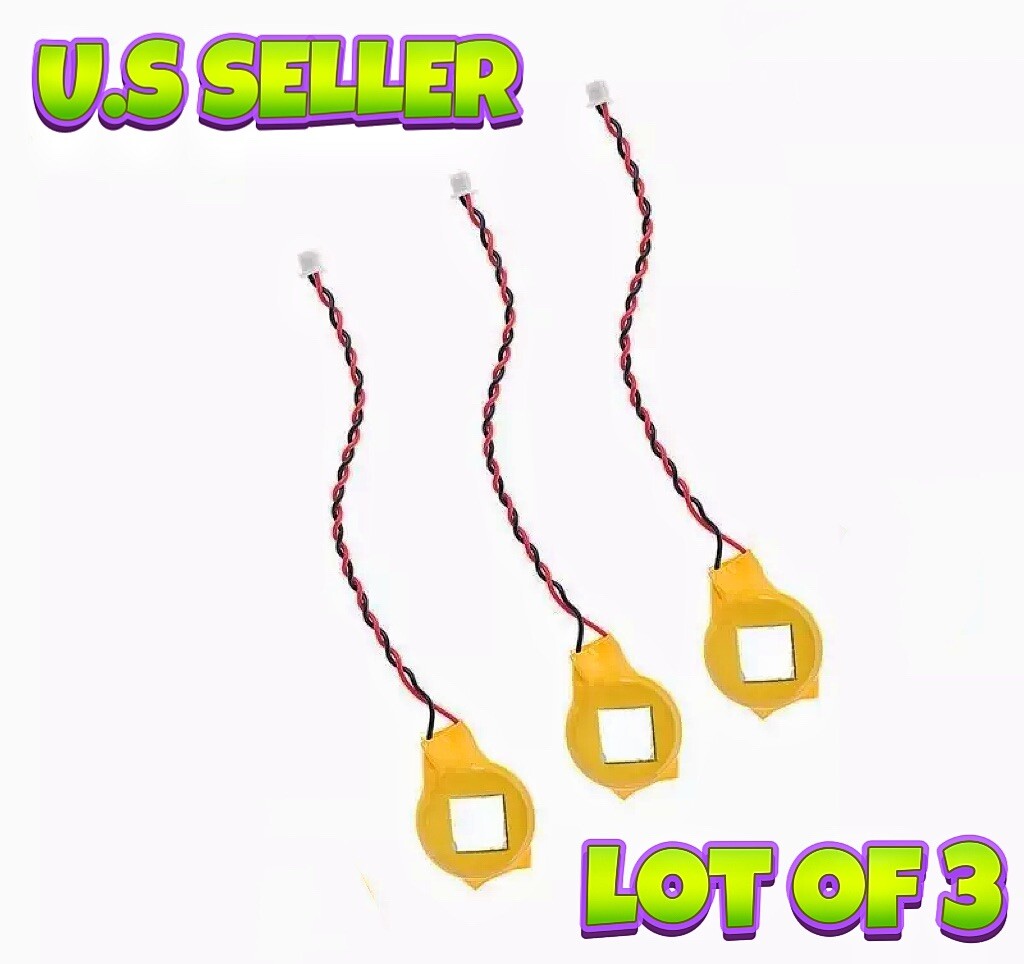 🔥LoT 3 Two Pins RTC BIOS CMOS Battery for Dell, Lenovo, Hp, Asus, Acer, CR2032