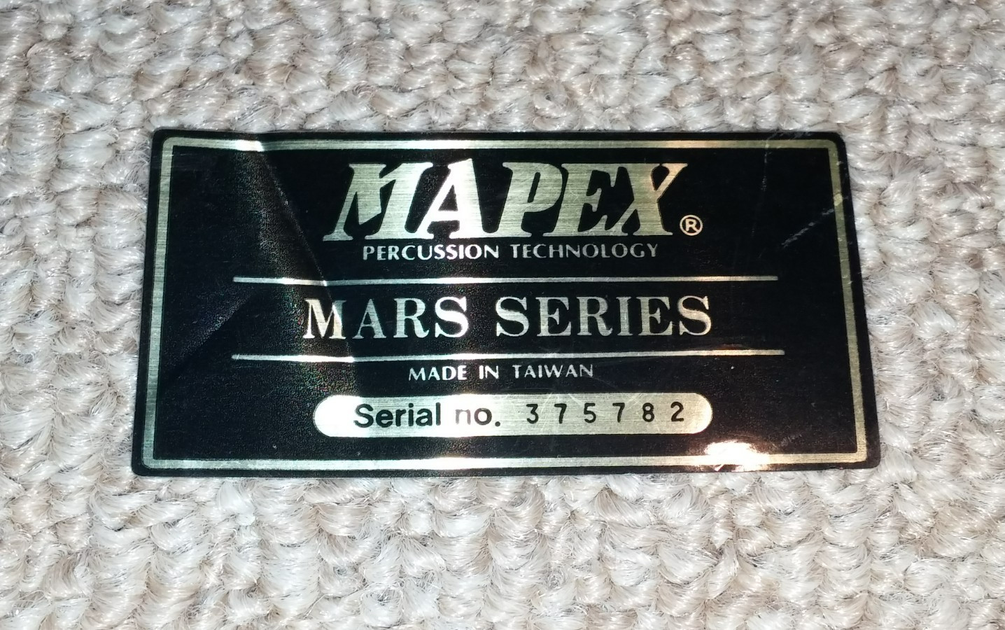 Mapex Mars Series Sticker Drum Badge with Serial Number (431)
