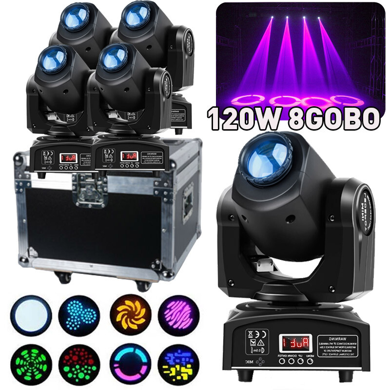 120W LED Moving Head Light RGBW Gobo Beam Stage Spot Lighting DJ Disco DMX&Case