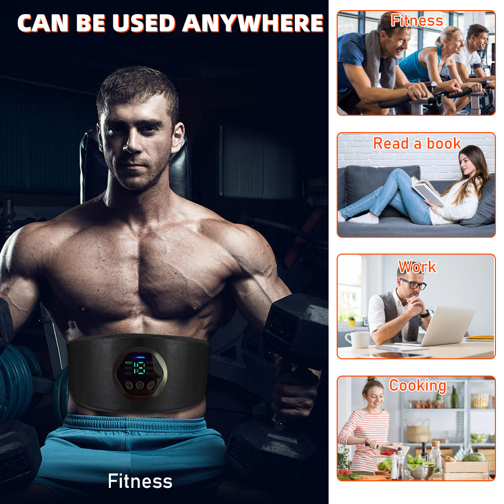 EMS Abdominal Muscle Toning Trainer ABS Stimulator Toner Fitness Weight Loss