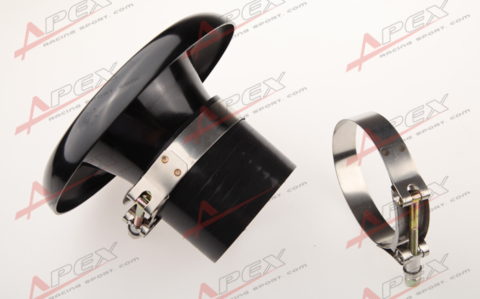 UNIVERSAL 3.5" BLACK VELOCITY STACK FOR COLD/RAM ENGINE AIR INTAKE/TURBO HORN