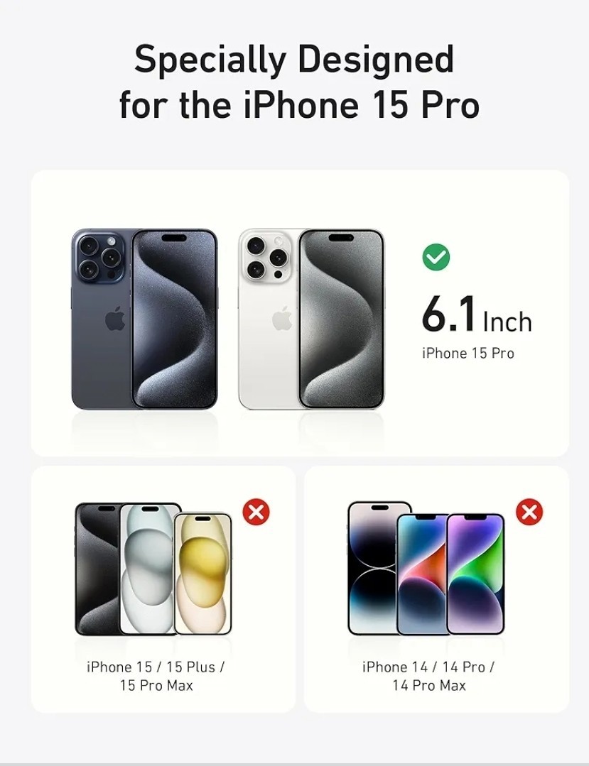 Screen Protector for iPhone 15 Pro Bubble-and-Dust-Free iPhone HD Tempered Glass