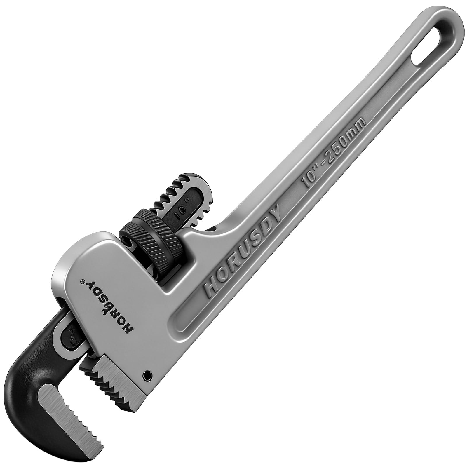 10Inch Aluminum Pipe Wrench, Heavy Duty Adjustable Plumbing Wrench for Pipe F...