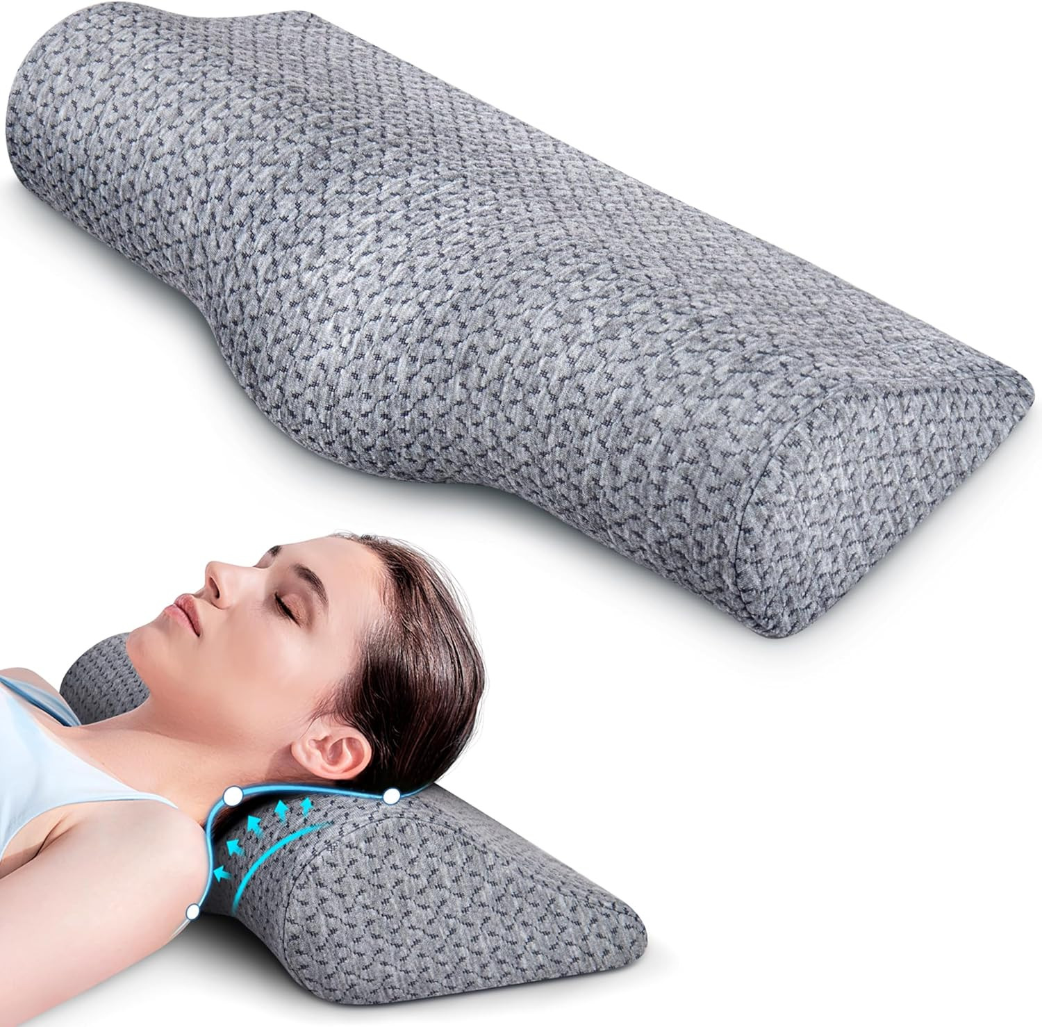 Cervical Neck Pillows for Pain Relief Sleeping, High-Density Memory Foam Pillow