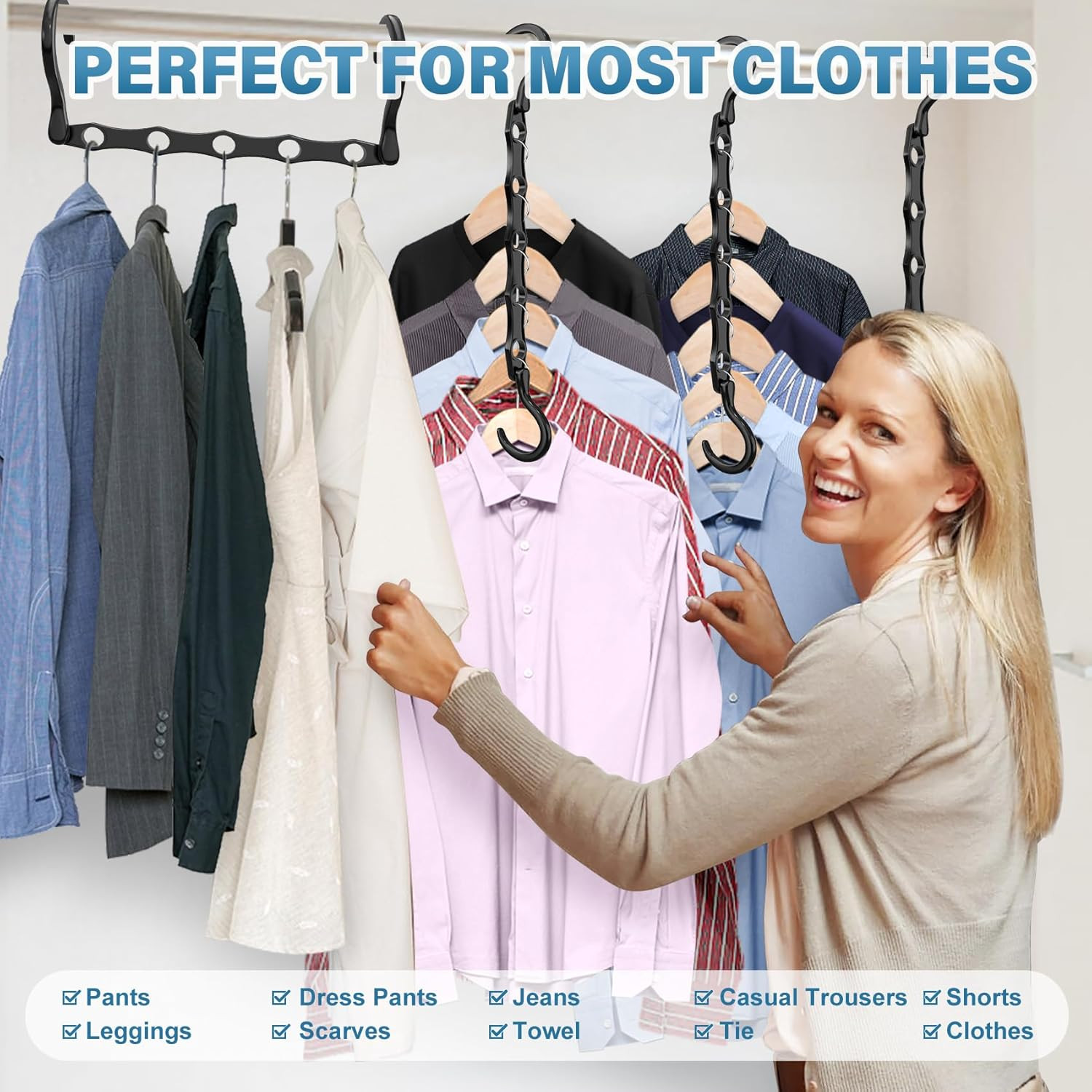 10 Pack Hangers Space Saving Magic Plastic Hanger Organizer Shirt Space Saving H