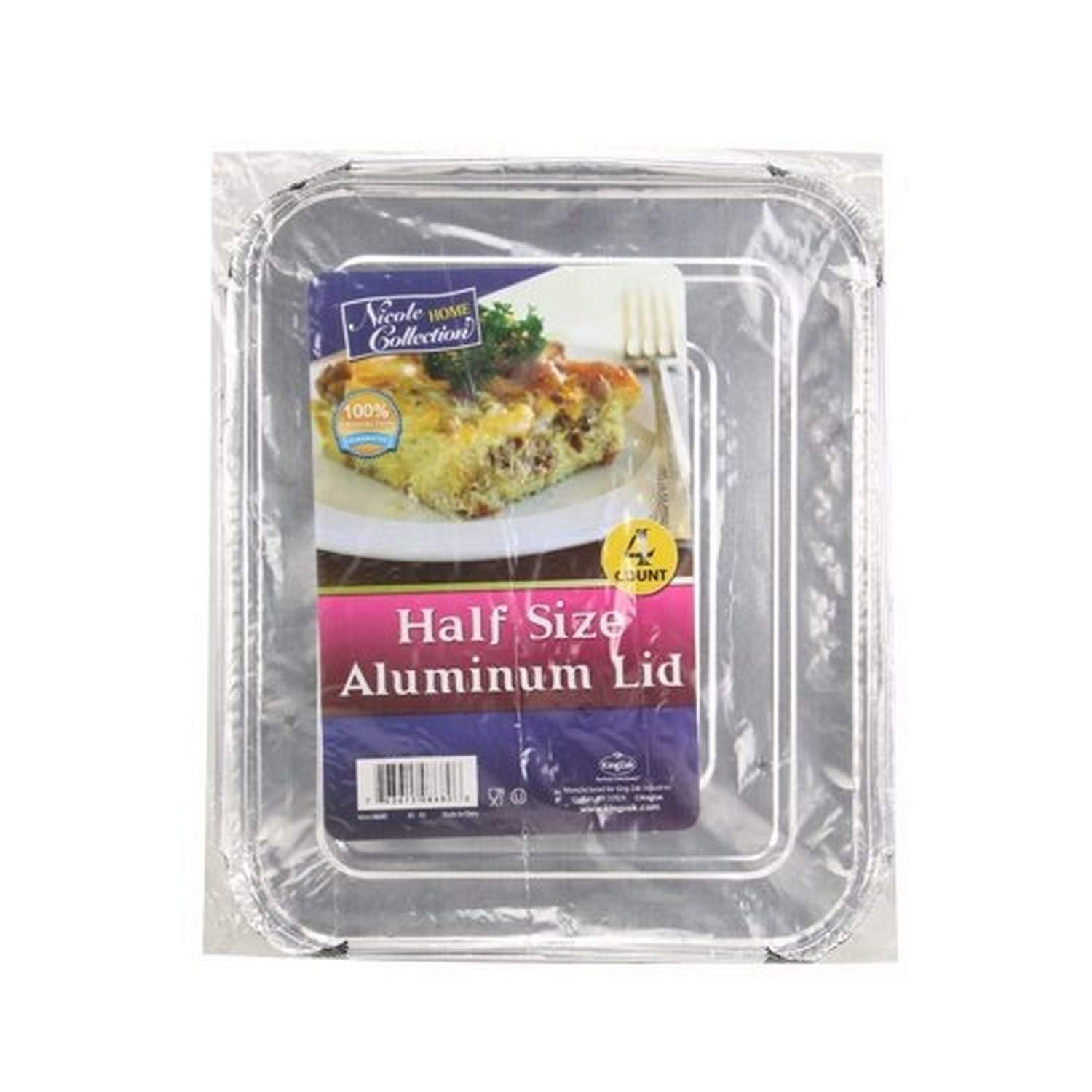 Premium Silver Aluminum Pan Lids - Half Size (Pack of 5) - Durable & Sleek...
