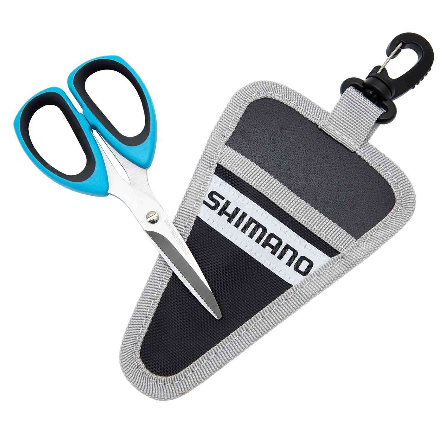NEW 5" Shimano Brutas PowerPro Scissors Fishing Non-Slip Micro Serrated Sheath