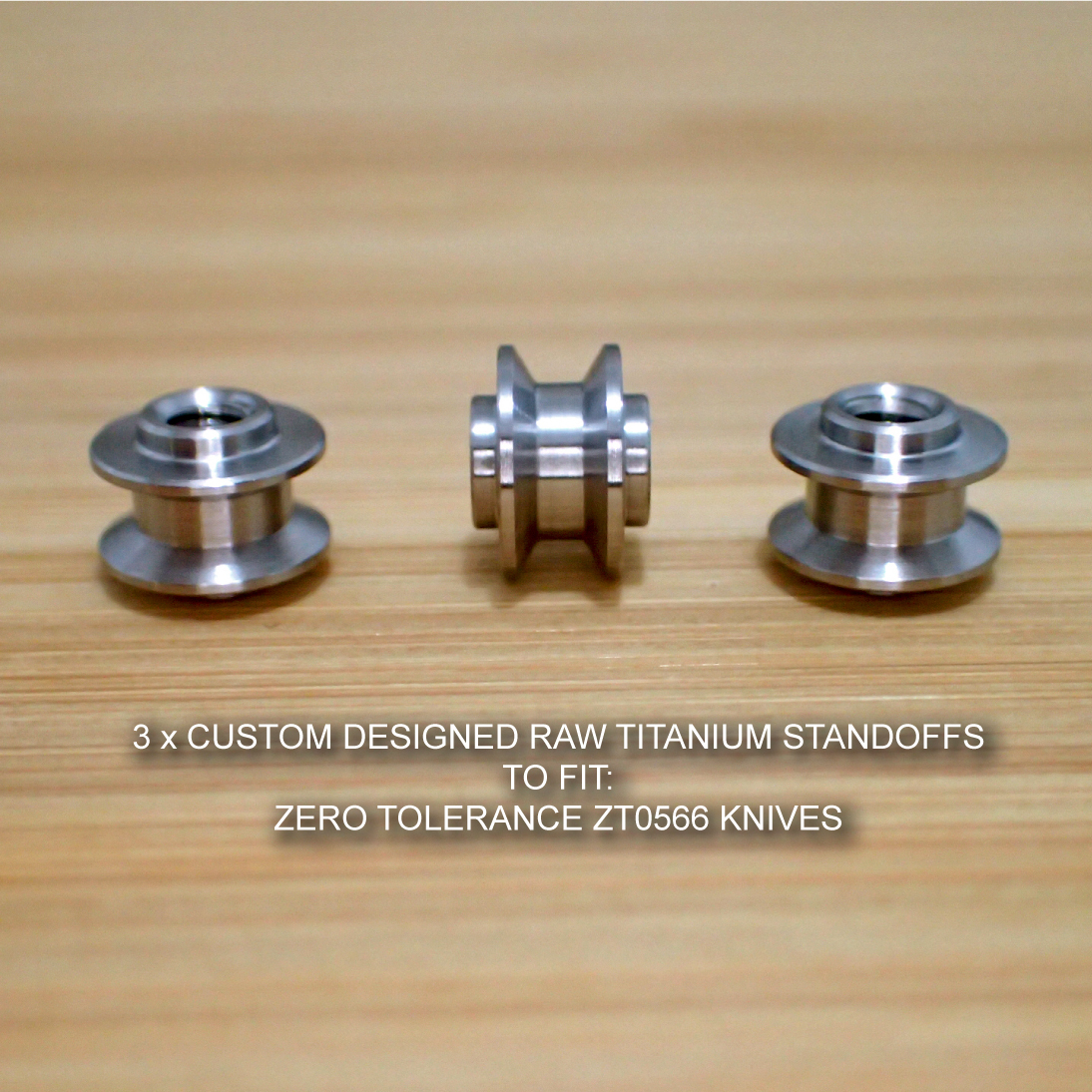 Zero Tolerance ZT0566 ZT 566 0566 Knife Custom RAW Titanium Spacer Standoffs Set