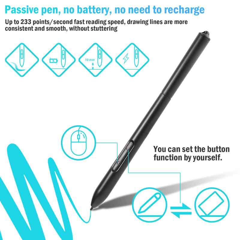 Digital Graphic Drawing Tablet with Screen Pen Display 22 Shortkey VIN1060 Plus