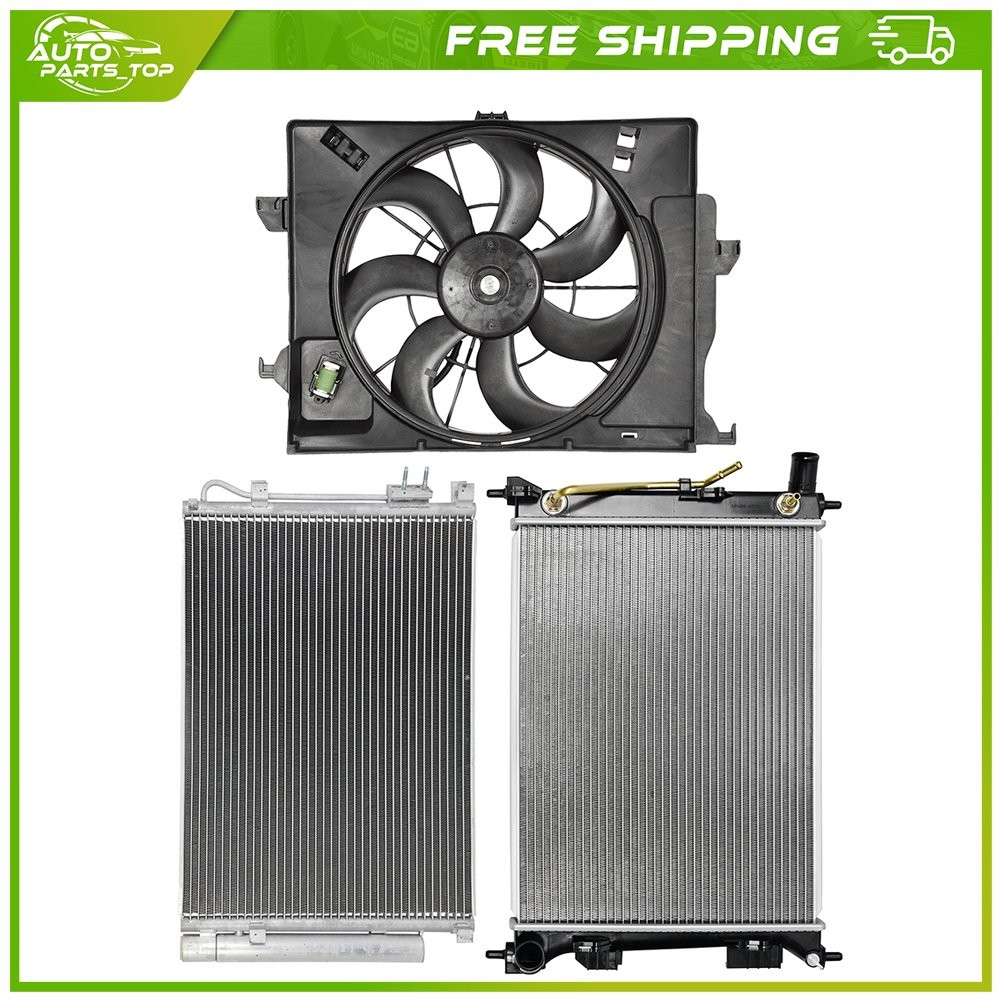 Radiator A/C Condenser Cooling Fan For 2012-2013 Hyundai Accent 12-17 Kia Rio