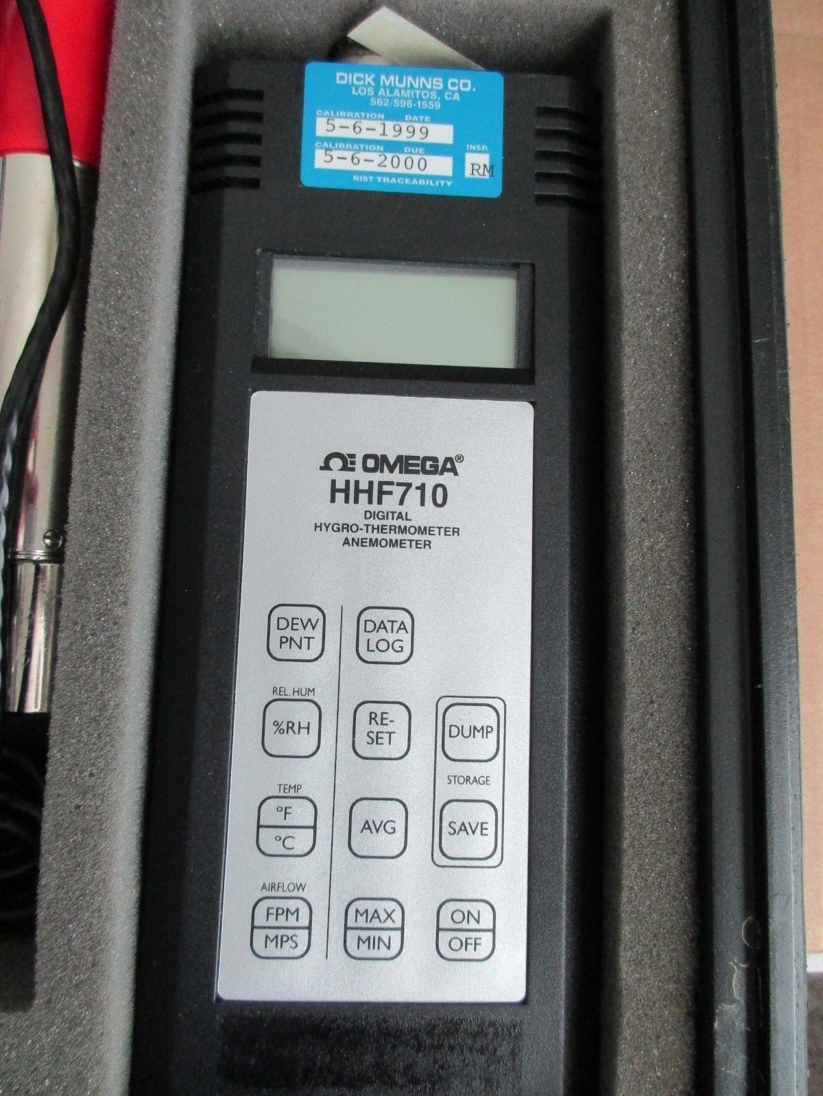 Omega Engineering HHF710 Hygro-Thermo Anemometer Complete Kit